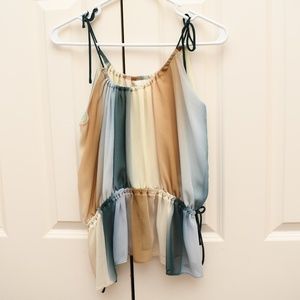 Multi Color Tie Tank Top